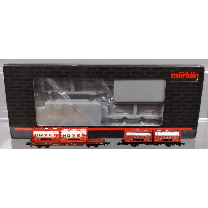 Marklin 82285 Z DB German Railroad AG Flat Car Set w/Tank Containers (Set of 2) LN/Box