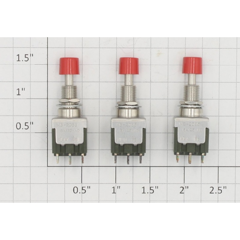 Acme 0702-959 Red/Green 6 Amp 125 Volt Momentary Push Button Switch (Bag of 3)