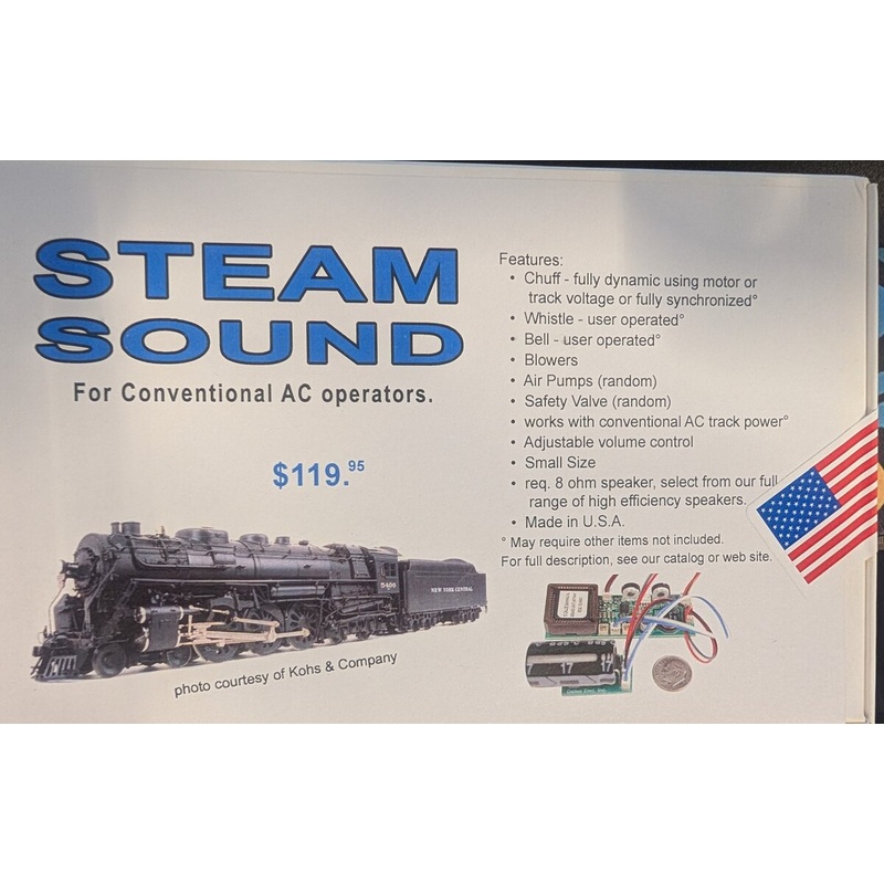 Dallee 1008 G Scale NYC Steam Sound For Conventional AC Operators