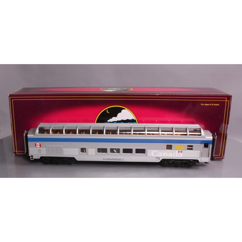 MTH 20-67118 VIA 70′ ABS Full Length Vista Dome Passenger Car (Smooth) EX/Box