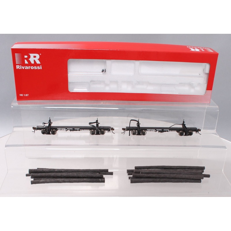 Rivarossi HR6170 HO Northern Pacific Skeleton Log Car #122991,123259 (Set of 2) NIB
