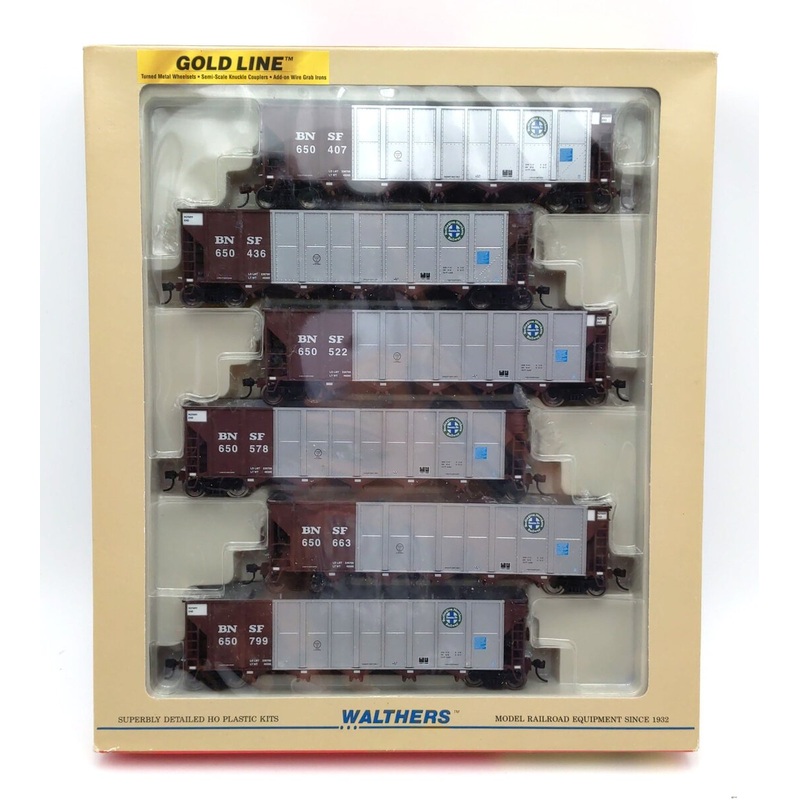Walthers 932-7818 HO Scale BNSF RD4 Coal Hopper 6-Pack LN/Box