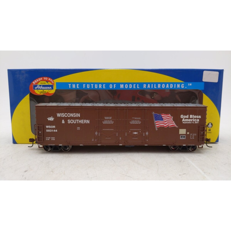 Athearn 96922 HO WSOR/Never Forget RTR 50′ Double Door Plug Boxcar #503801 EX/Box