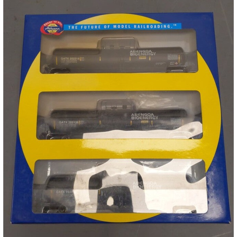 Athearn 98445 HO Abengoa 30,000-Gallon Ethanol Tank Car #1 (3) EX/Box