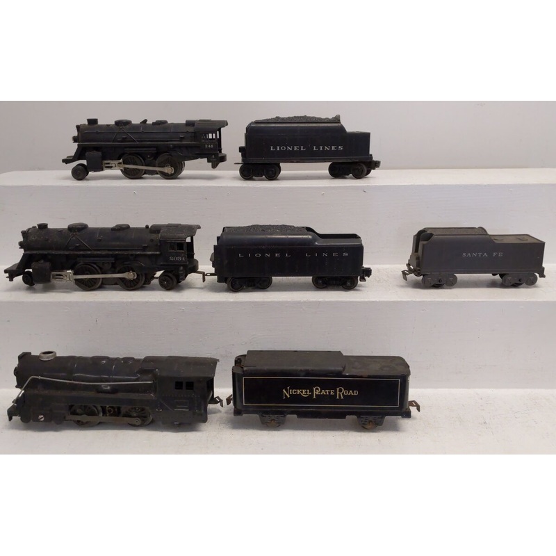 Lionel & Marx O Vintage Assorted Steam Locomotives & Tenders: 246, 2034 [7]
