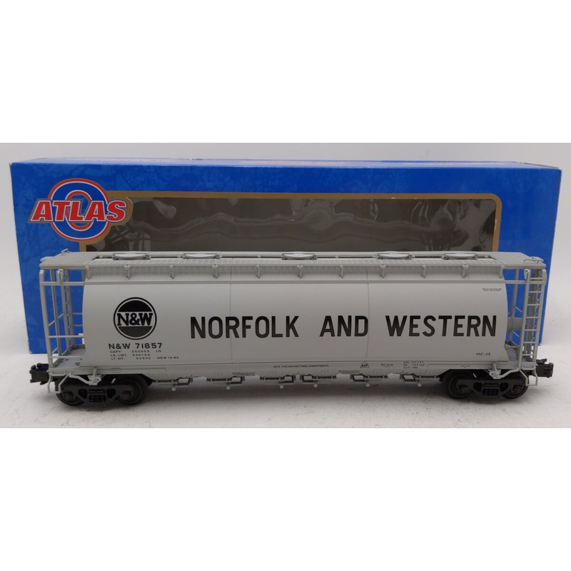 Atlas 6338-1 O Gauge Norfolk & Western 6-Bay Hopper (3Rail) #71857 LN/Box