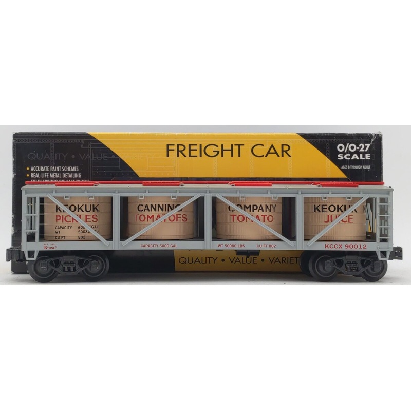 K-Line K-90012IC O Gauge KCC Exclusive Keokuk Canning Company Classic Vat Car LN/Box