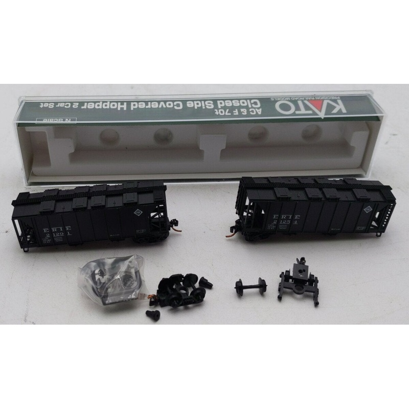Kato 186-0108 N Scale Erie ACF Closed Side Covered Hopper Cars (Set of 2)/Box