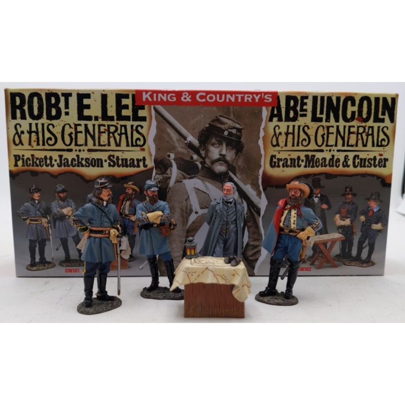 King & Country CW101 Headquarters Robt. E. Lee & His Generals Miniatures Set EX/Box