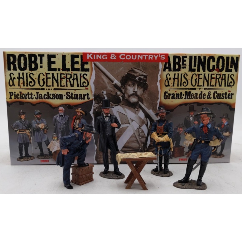 King & Country CW102 Headquarters Abe Lincoln & His Generals Miniatures Set LN/Box