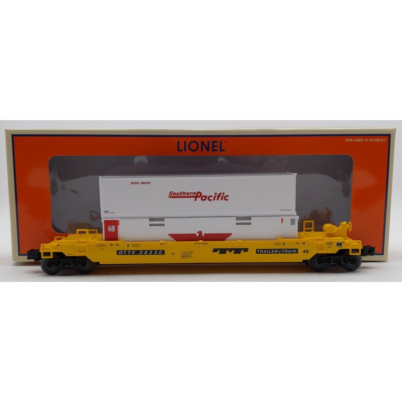Lionel 2328320 O Trailer Train Maxi Stack with Container Load EX/Box