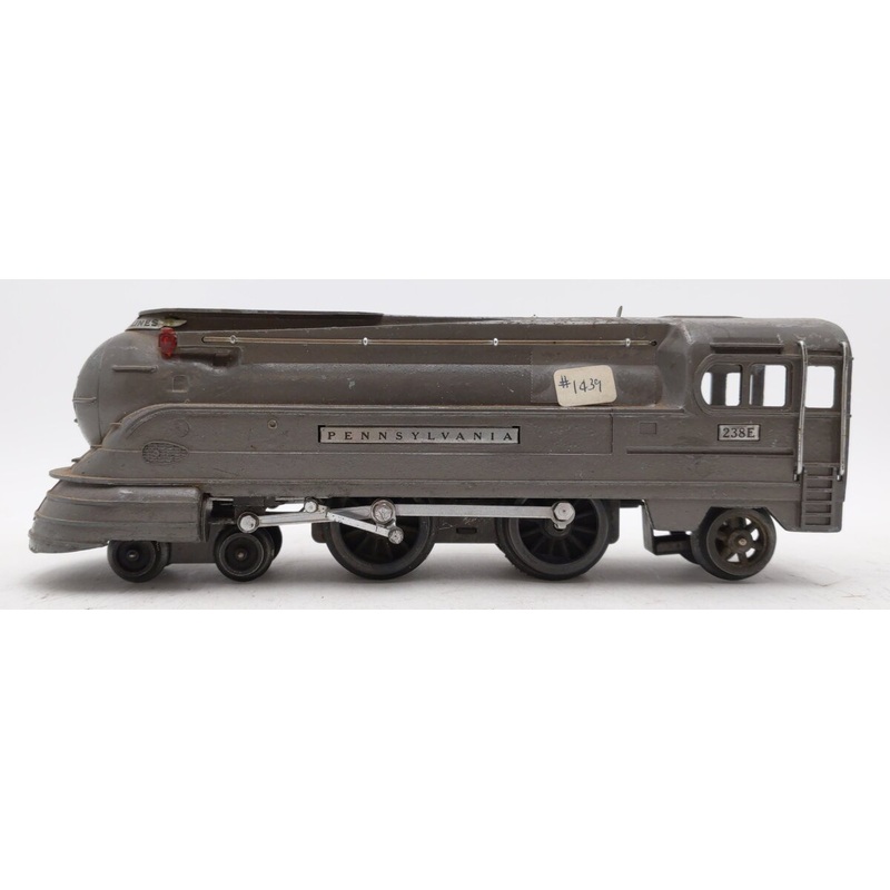 Lionel 238E VIntage O Prewar PRR Gray Torpedo Streamlined Steam Locomotive VG
