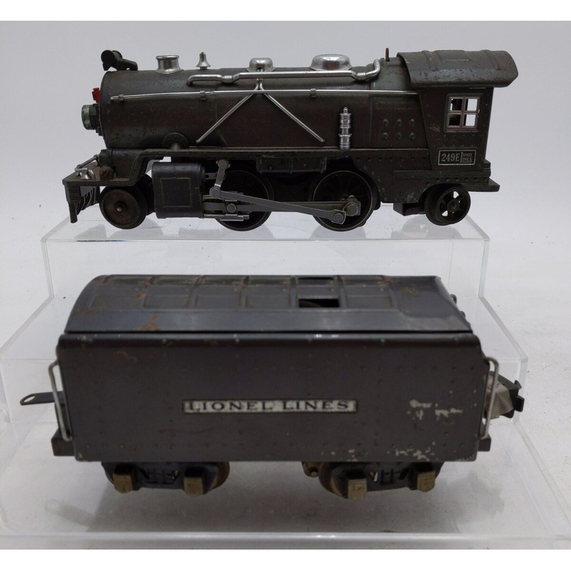 Lionel 249E Vintage O 2-4-2 Tinplate Steam Locomotive w/ 265W Tender