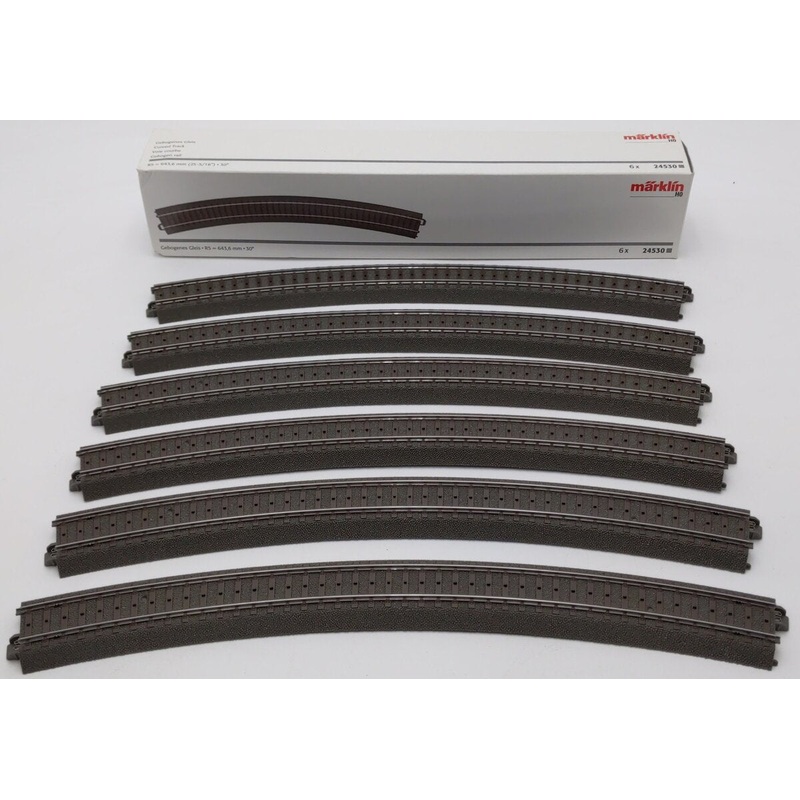 Marklin 24530 HO Scale Curved R5 C 30 Track Sections (6) EX/Box