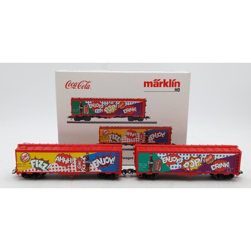 Marklin 45685 HO Scale Coca-Cola Refrigerator Car (Set of 2) LN/Box