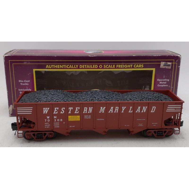 MTH 20-97642 Western Maryland 70-Ton 3-Bay Hopper Car #70208 with Coal Load LN/Box
