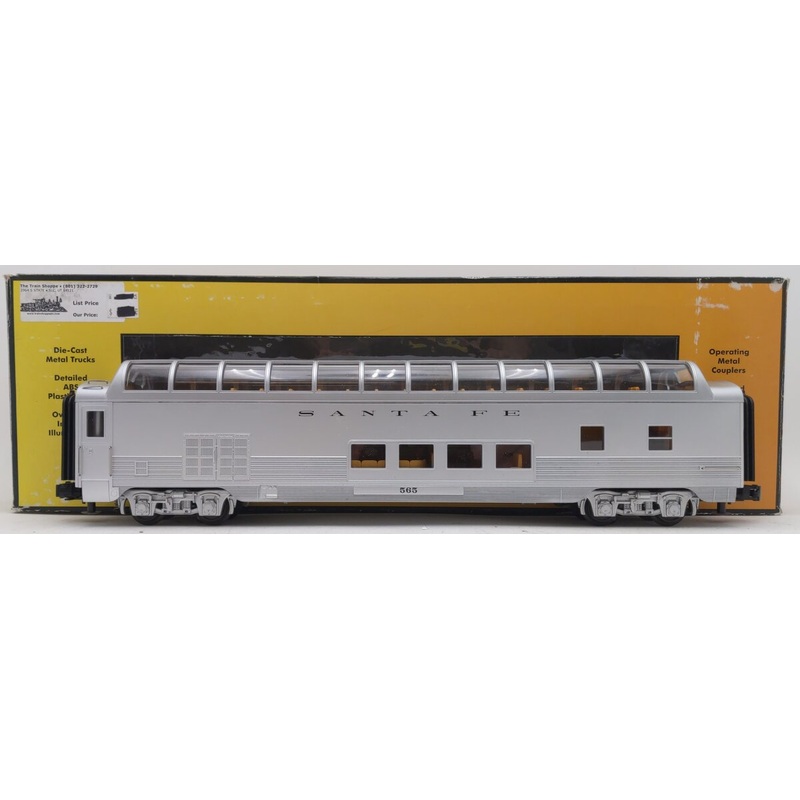 MTH 30-67704 O Gauge Santa Fe 2-Car 60′ Streamlined Sleeper/Diner Passenger Set LN/Box