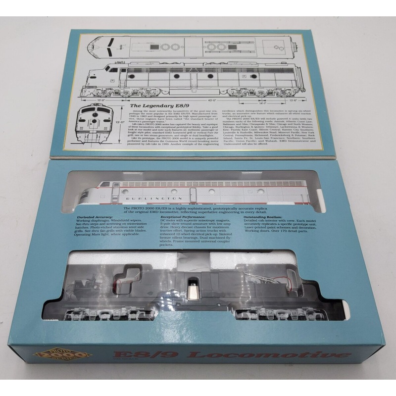 Proto 2000 21001 HO Scale CB&Q EMD E8/9A Diesel Locomotive #9939A MT/Box