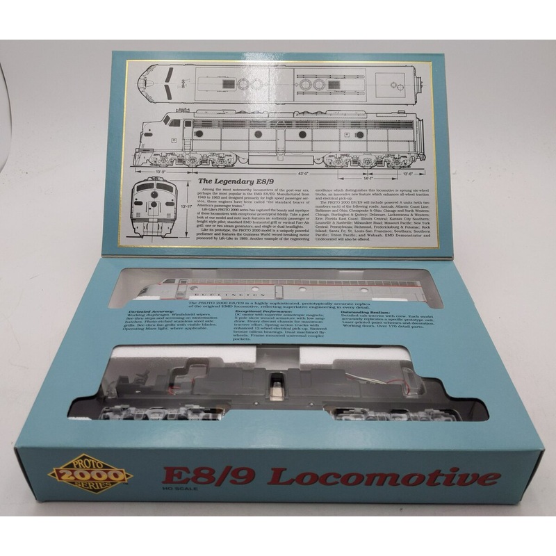 Proto 2000 21002 HO CB&Q E8/9 Diesel Locomotive #9940B MT/Box