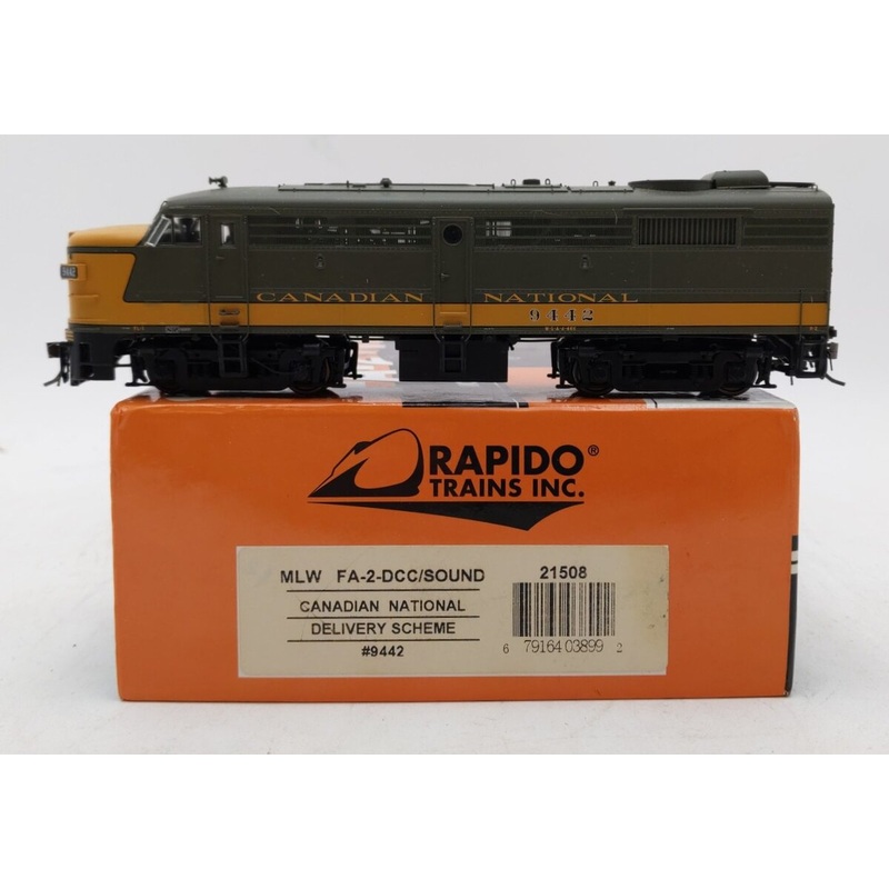 Rapido Trains 21508 HO Canadian National MLW FA-2 with LokSound & DCC #9442 LN/Box