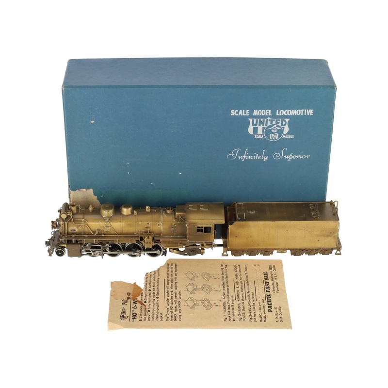 United Models HO Scale Brass Western Pacific 2-8-2 Mikado Steam Engine VG/Box