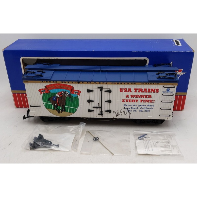 USA Trains G Scale ‘The Big Train Show 2002’ Box Car Signed By Charles Ro EX/Box
