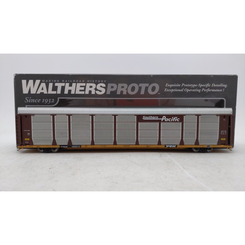 Walthers 920-101306 HO Southern Pacific 89′ Thrall Bi-Level Auto Carrier #159514 EX/Box