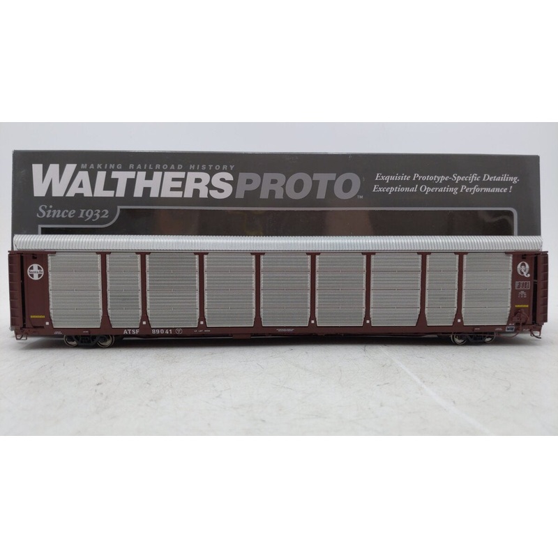 Walthers 920-101317 Santa Fe 89′ Thrall Bi-Level Auto Carrier #89041 EX/Box