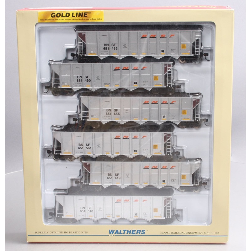 Walthers 932-7832 HO Scale BNSF RD4 Coal Hopper (Pack of 6) LN/Box