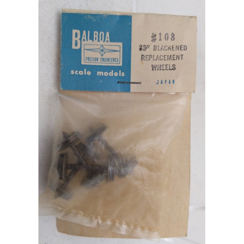 Balboa 108 HO Scale 33 Blackened Replacement Wheels (Pack of 4)