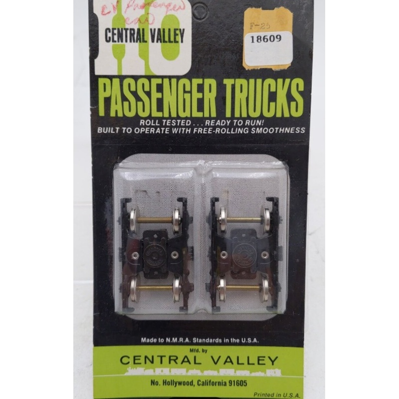 Central Valley Models F-25 HO Scale Passenger Trucks (Set of 2)