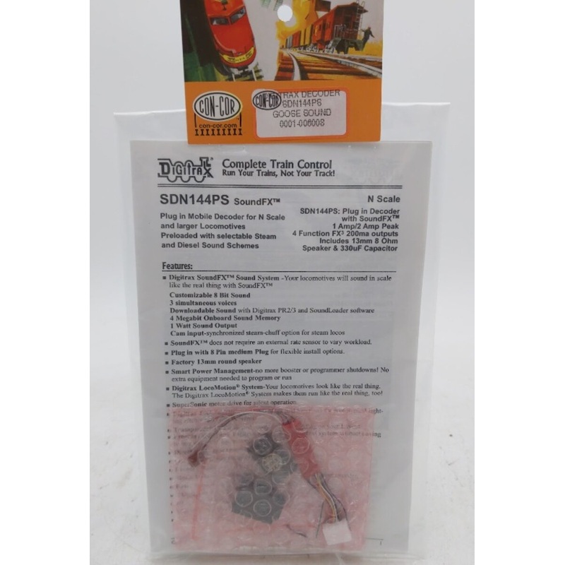 Con-Cor 0001-006008 N Scale Digitrax Decoder SDN144PS Goose Sound FX