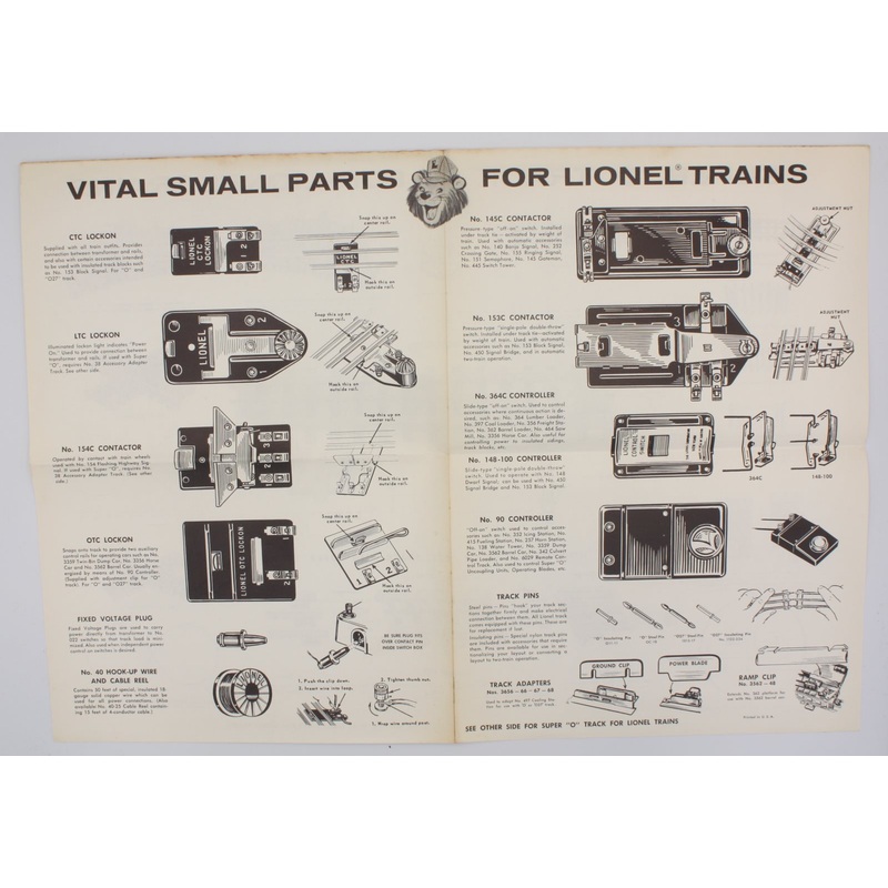 Lionel 0623-10 Vital Small Parts / Super O Track Parts Poster