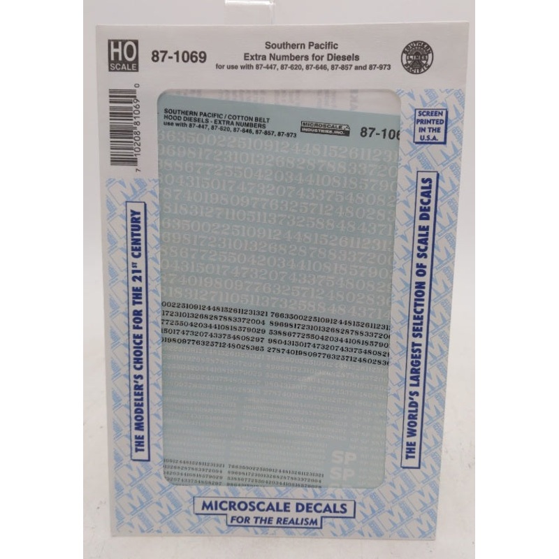 Microscale 87-1069 HO Southern Pacific Extra Numbers For Diesels Decal Sheet