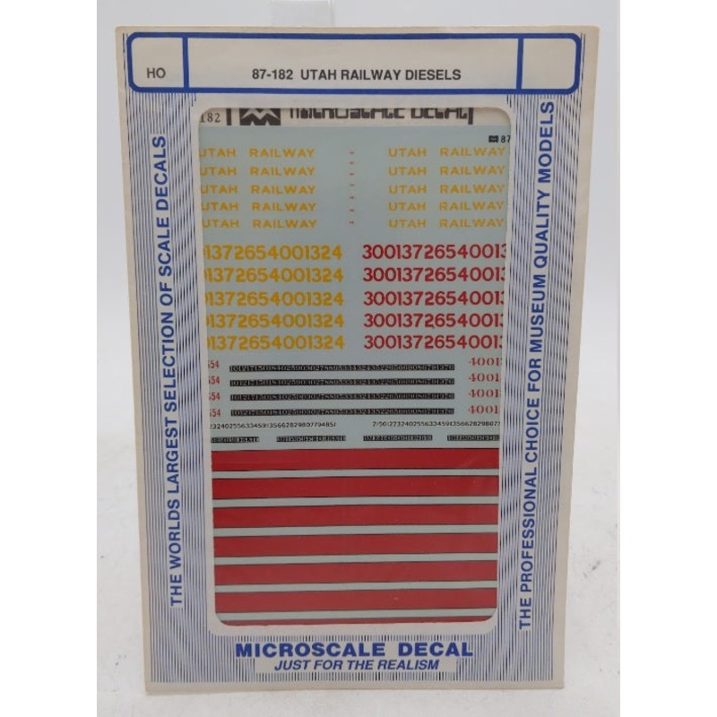Microscale 87-182 HO Scale Utah Railway Diesels Decal Sheet