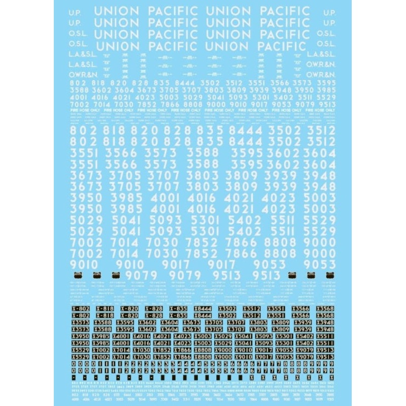 Microscale 87-63 HO Union Pacific W/ LA & SL / OSL & OWR&N Steam Loco Decal