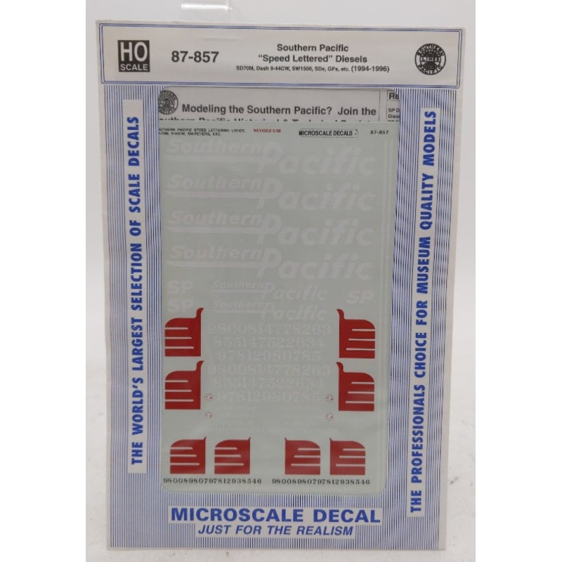 Microscale 87-857 HO Southern Pacific Speed Lettered Diesels (1994-1996) Decal