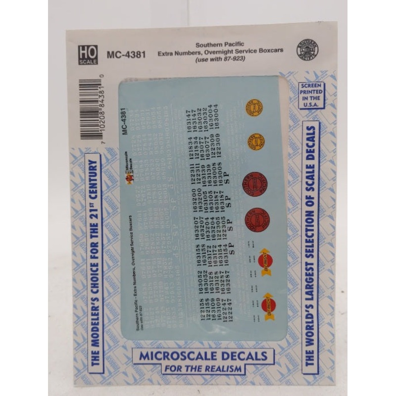 Microscale MC-4381 HO Southern Pacific Extra Numbers/Overnight Service Decal