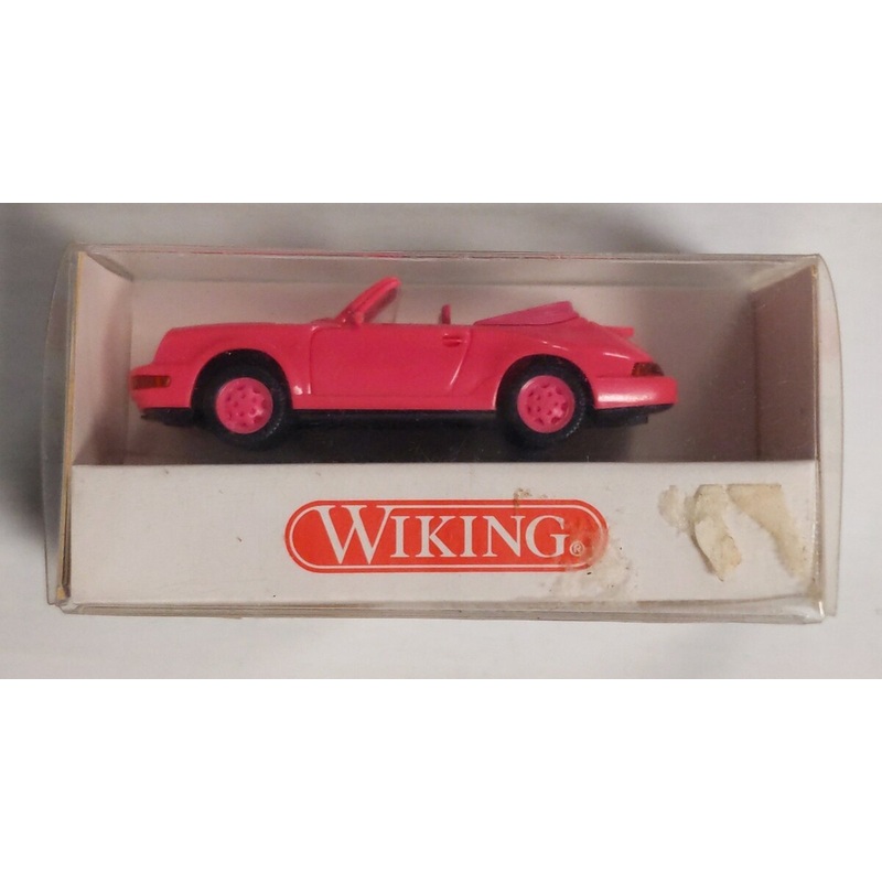 Wiking 1650218 HO Scale Hot Pink Porsche Cabriolet Plastic Model Car