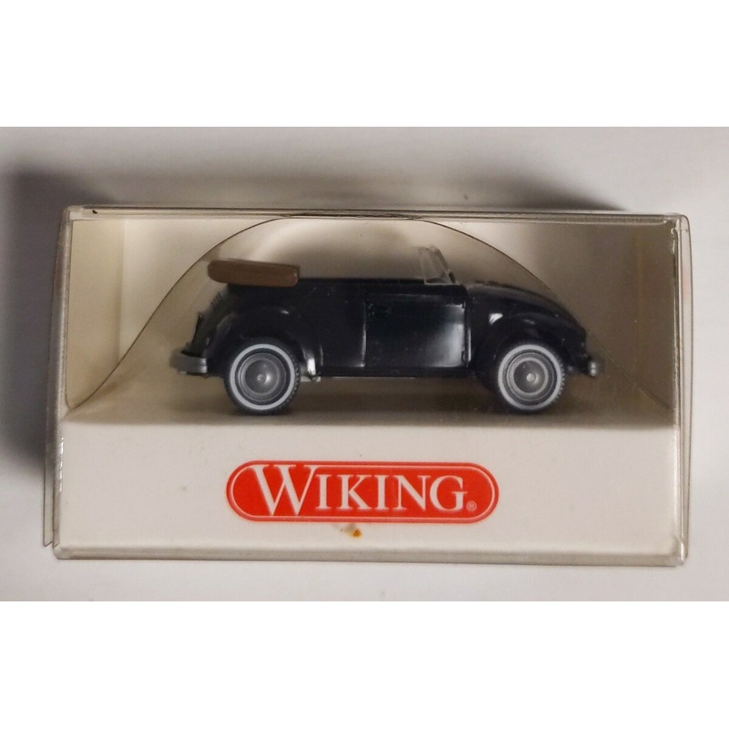 Wiking 8020414 HO Scale Black Volkswagen Kafer Cabrio Convertible Car