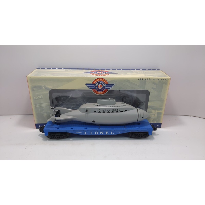 Lionel 6-26020 O Gauge PWC Flatcar with Operating Submarine #3830 LN/Box