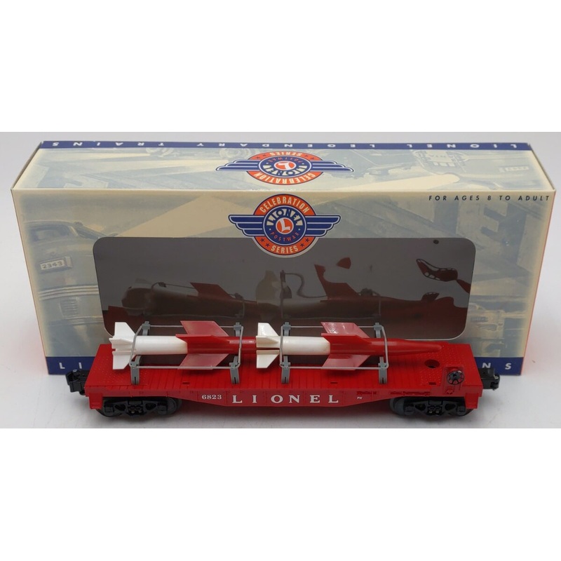 Lionel 6-29409 O Gauge PWC Lionel Flat Car w/Missiles #6823 EX/Box