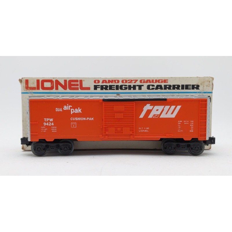 Lionel 6-9424 O Gauge Toledo, Peoria, & Western Boxcar VG/Box