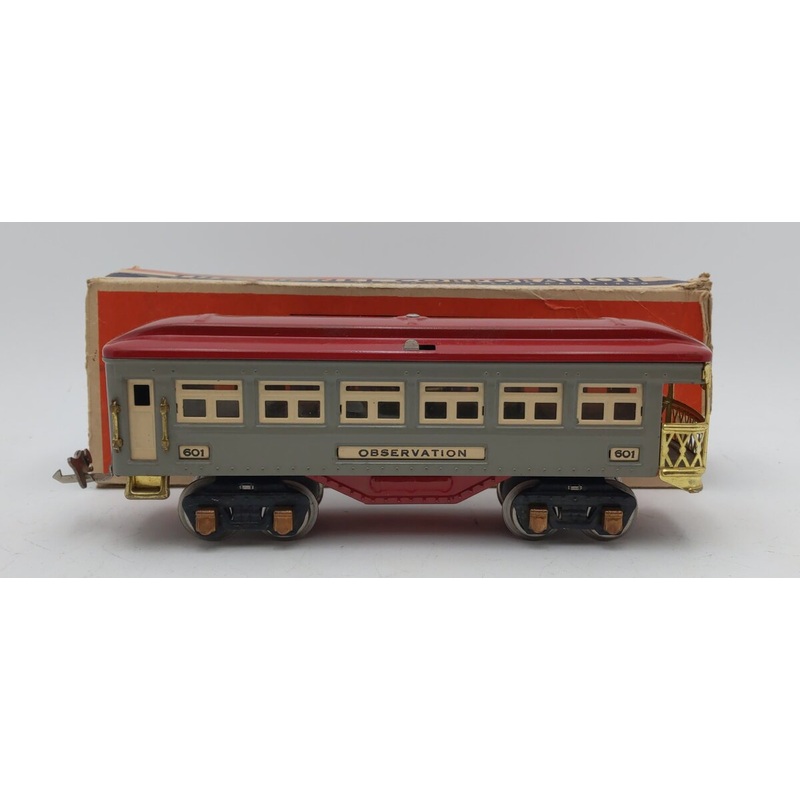 Lionel 601 Vintage O Prewar Tinplate Obseravation Passenger Car/Box