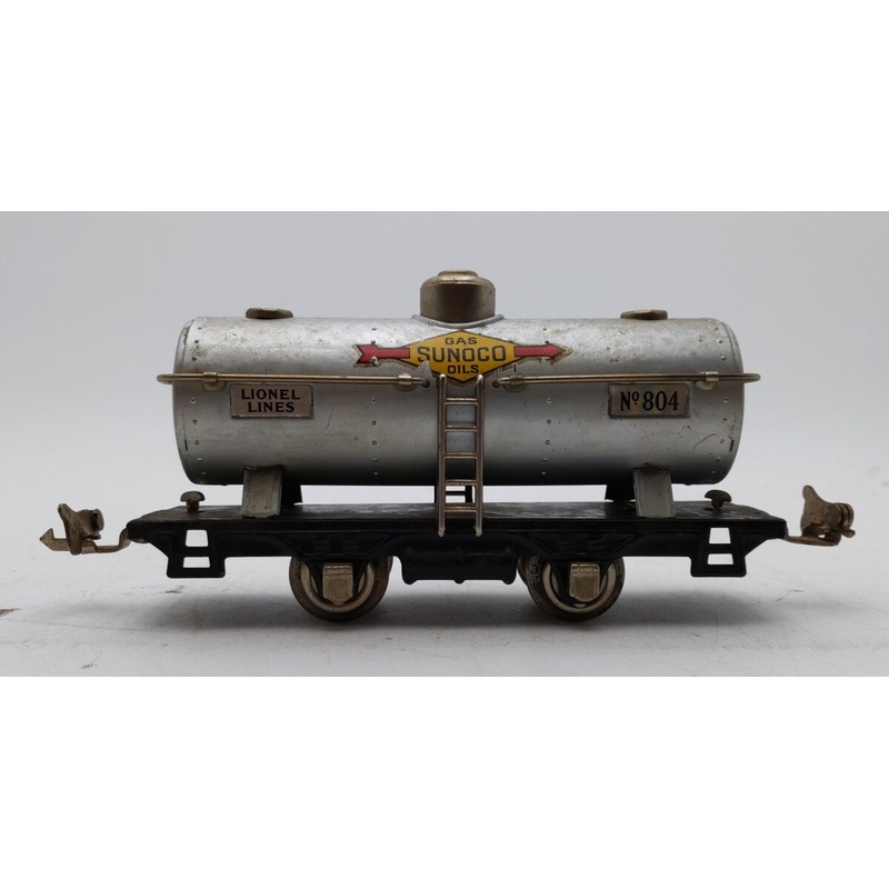 Lionel 804 Vintage O Tinplate Lionel Lines Sunoco 4-Wheel Tank Car VG