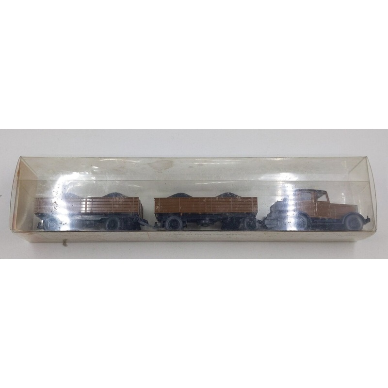 Wiking 3500 HO Scale Hanomag ST 100 mit zwei Anhangern Double Tractor Trailer