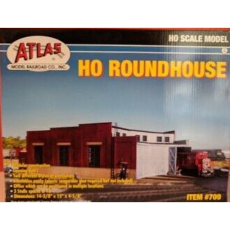 Atlas 709 HO Scale Roundhouse Building Model Kit LN/Box