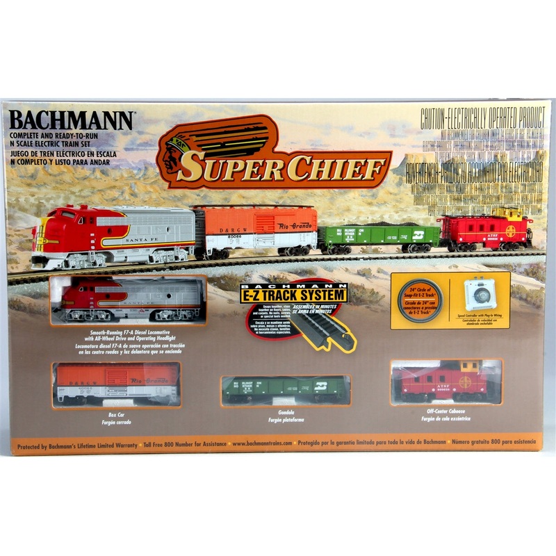 Bachmann 24021 Santa Fe Super Chief N Gauge Diesel Starter Freight Train Set MT/Box