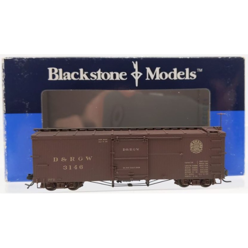 Blackstone Models B340128W HOn3 Scale Weathered D&RGW 30ft Boxcar #3146 EX/Box