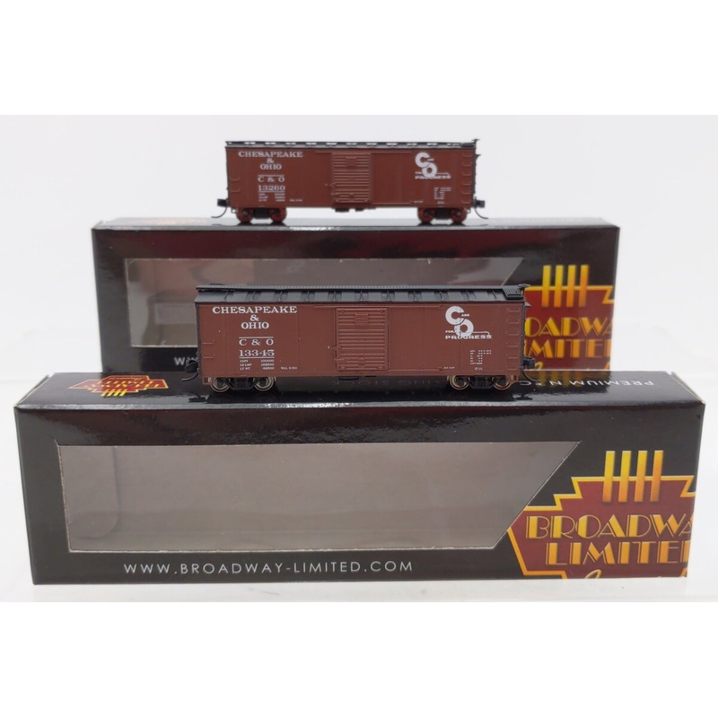 Broadway Limited 7275 N Chesapeake & Ohio 40′ Steel Boxcar (Pack of 2) LN/Box